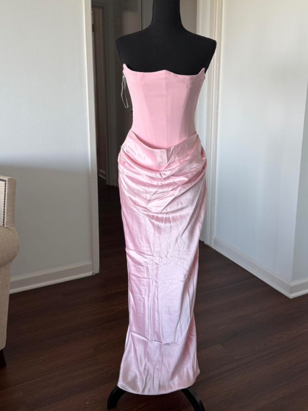 HOUSE OF CB PERSEPHONE PINK CORSET MAXI DRESS SIZE S REG CUP - Picture 6 of 8